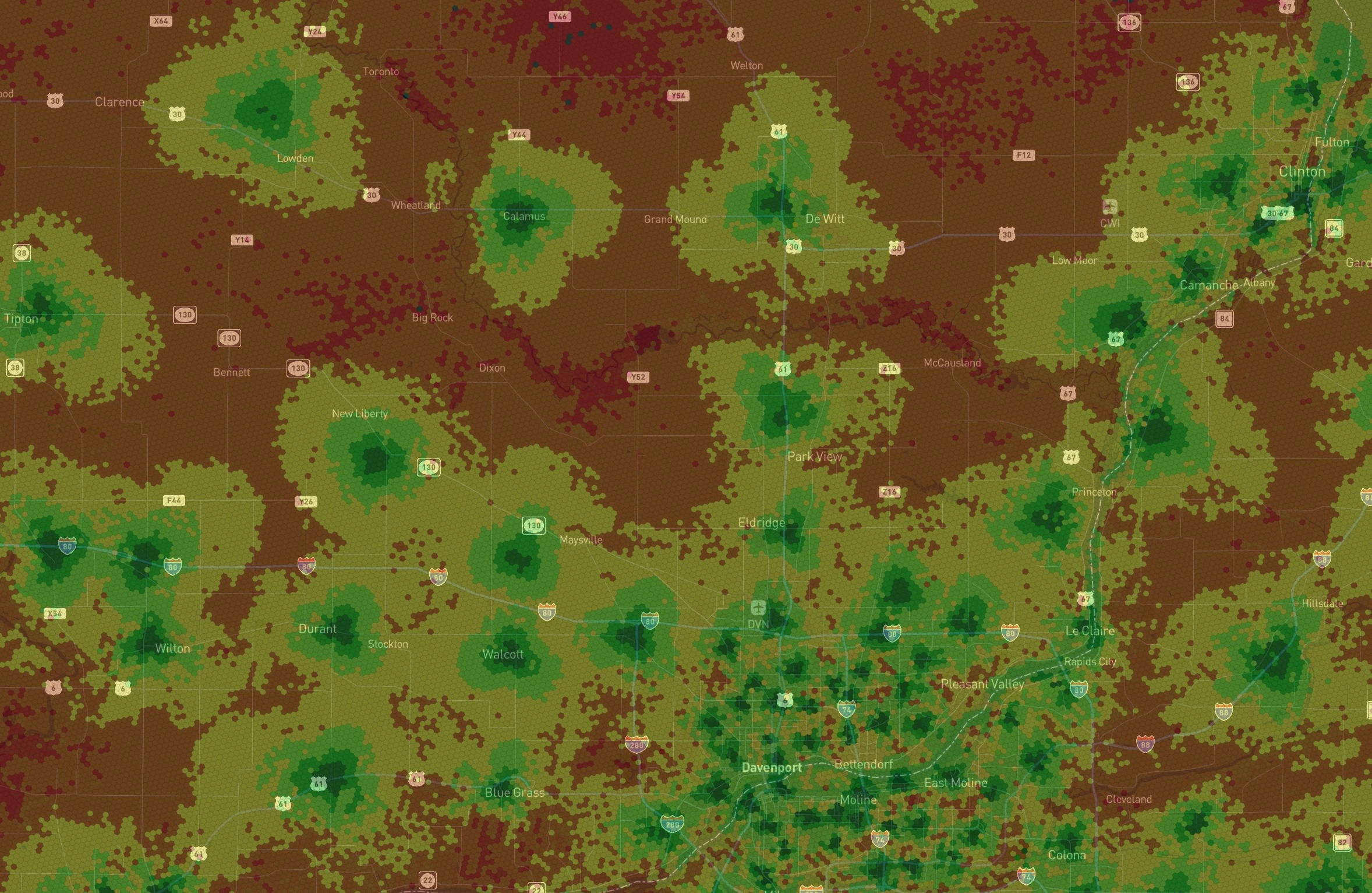 Signal Strength Map heat map style